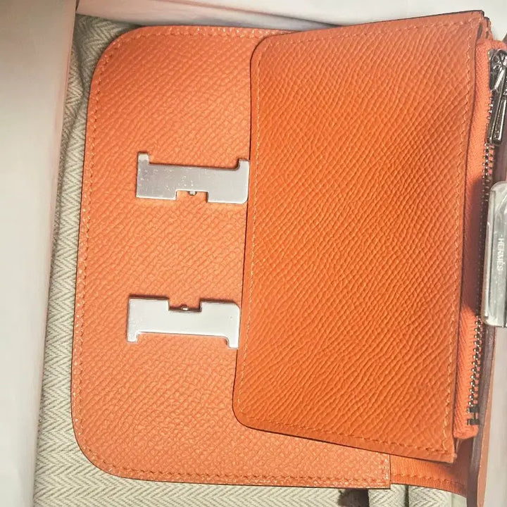 [BUNJANG] Hermes Constance Orange Mini Clutch Bag / 에르메스 콘스탄스 오렌지 미니백 지갑