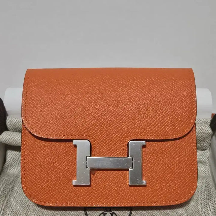 [BUNJANG] Hermes Constance Orange Mini Clutch Bag / 에르메스 콘스탄스 오렌지 미니백 지갑