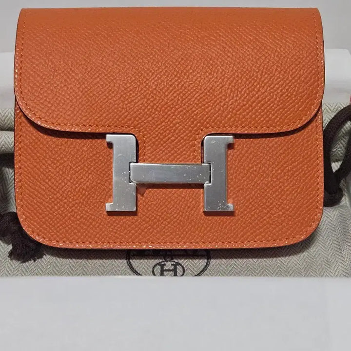 [BUNJANG] Hermes Constance Orange Mini Clutch Bag / 에르메스 콘스탄스 오렌지 미니백 지갑