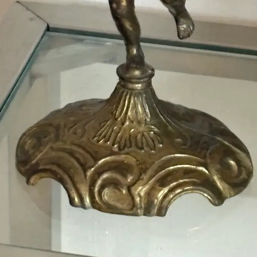 [BUNJANG] Vintage Bronze Angel Candle Holder Pair / 유럽 빈티지 브론즈 아기 천사 촛대 한 쌍