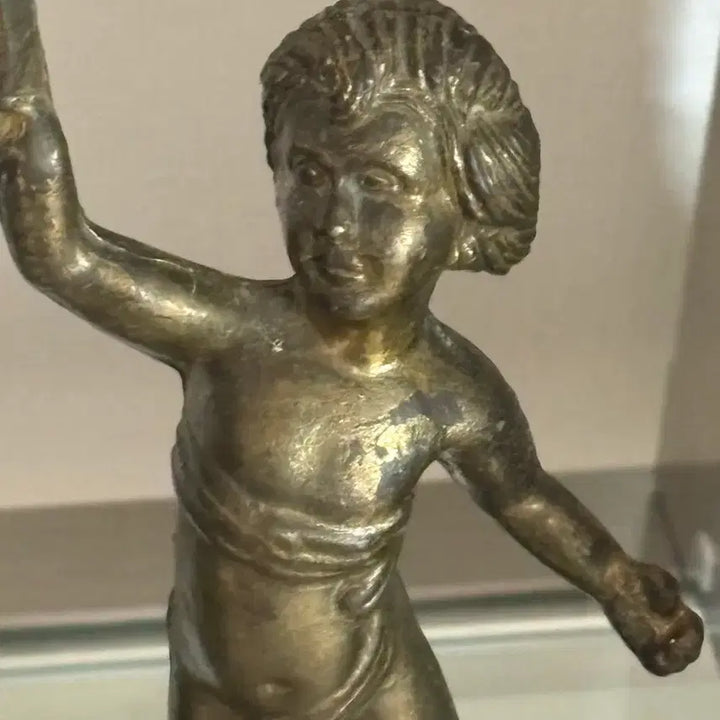 [BUNJANG] Vintage Bronze Angel Candle Holder Pair / 유럽 빈티지 브론즈 아기 천사 촛대 한 쌍