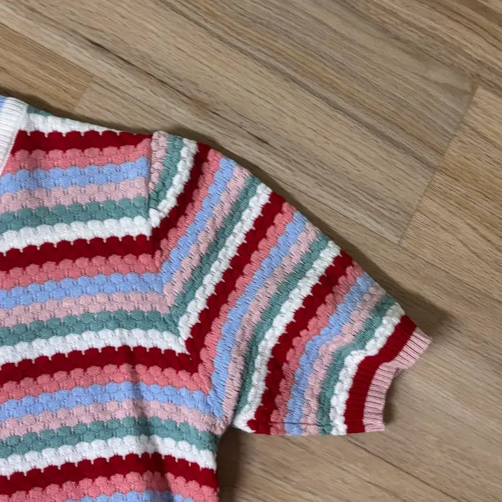 [BUNJANG] Uz Striped Knit Top / [Uz] 스트라이프 반팔 니트