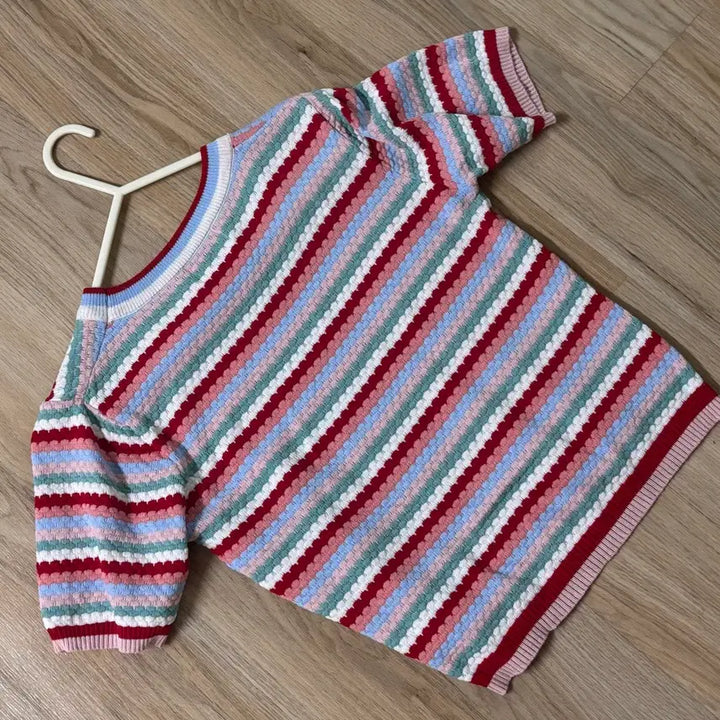 [BUNJANG] Uz Striped Knit Top / [Uz] 스트라이프 반팔 니트