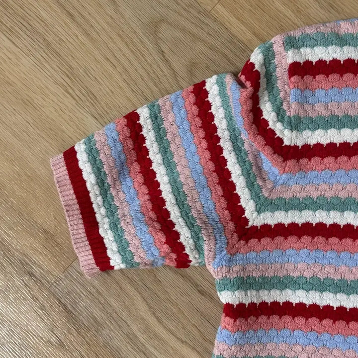 [BUNJANG] Uz Striped Knit Top / [Uz] 스트라이프 반팔 니트