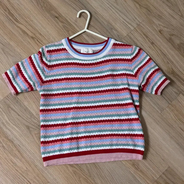 [BUNJANG] Uz Striped Knit Top / [Uz] 스트라이프 반팔 니트