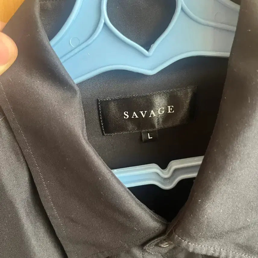 [BUNJANG] Savage Shoulder Black Shirt / L) 세비지 견장 블랙 셔츠