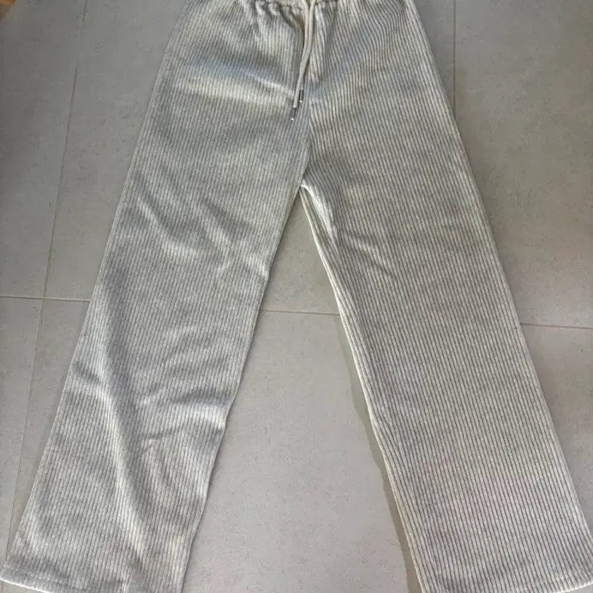[BUNJANG] Ivory Corduroy Wide Banding Pants / 아이보리 코듀로이 와이드 밴딩 팬츠