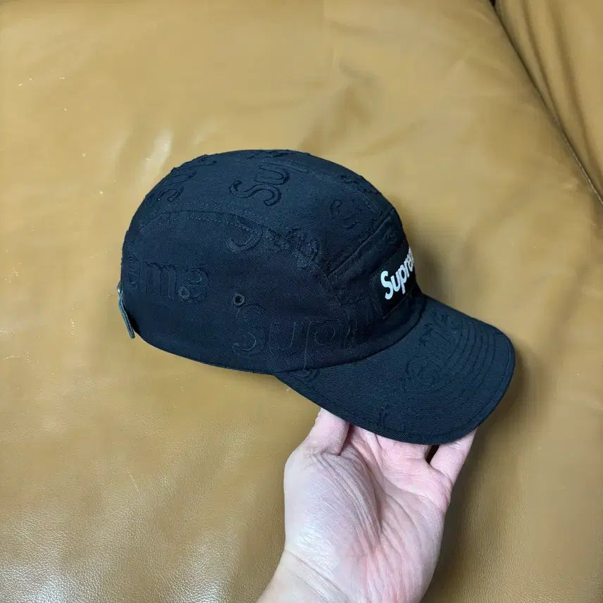 [SOLD OUT] 슈프림 캠프캡 모자 박스로고 레이저드 블랙