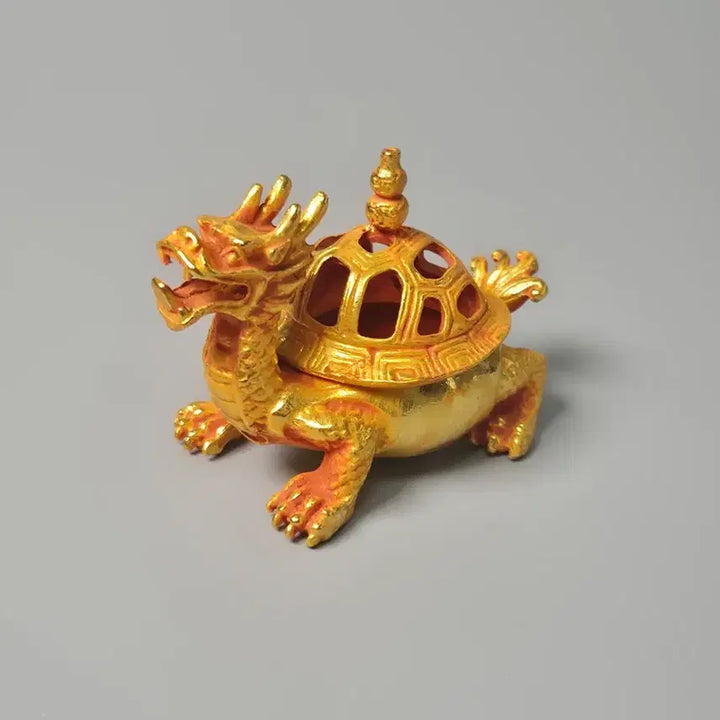 [BUNJANG] Gilded Bronze Dragon Head Incense Burner Antique Collectible / 금도금 동제 용두 귀형 향로 골동품 고미술품 수집품