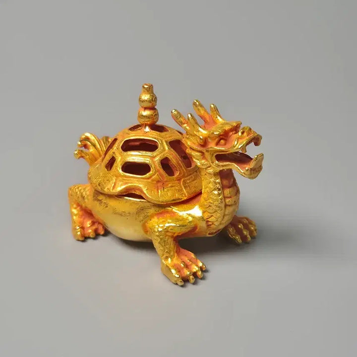 [BUNJANG] Gilded Bronze Dragon Head Incense Burner Antique Collectible / 금도금 동제 용두 귀형 향로 골동품 고미술품 수집품