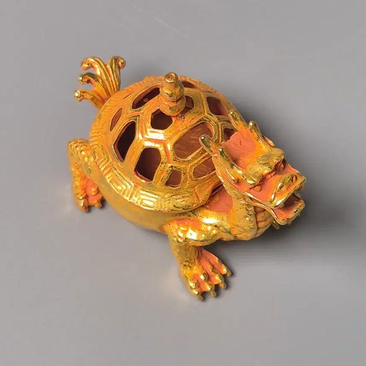 [BUNJANG] Gilded Bronze Dragon Head Incense Burner Antique Collectible / 금도금 동제 용두 귀형 향로 골동품 고미술품 수집품