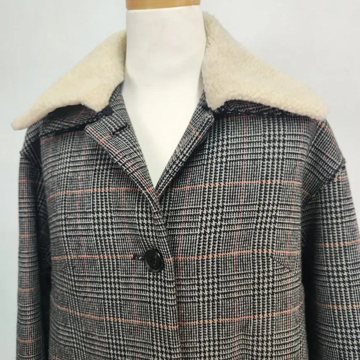[BUNJANG] a.t.corner Check Quilted Coat (85) / a.t.corner 뒷면 자수 포인트 체크 누빔 코트 (85)