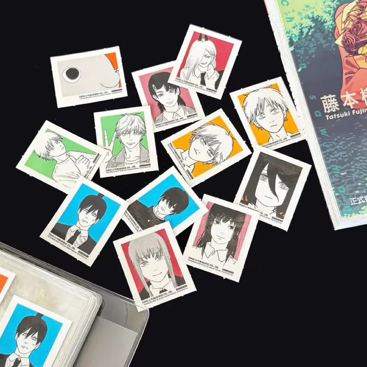 [BUNJANG] Chainsaw Man Photo Sticker Set / 체인소맨 한세트12장 증명사진 스티커 초판 기념 대만 만화 공식 특전