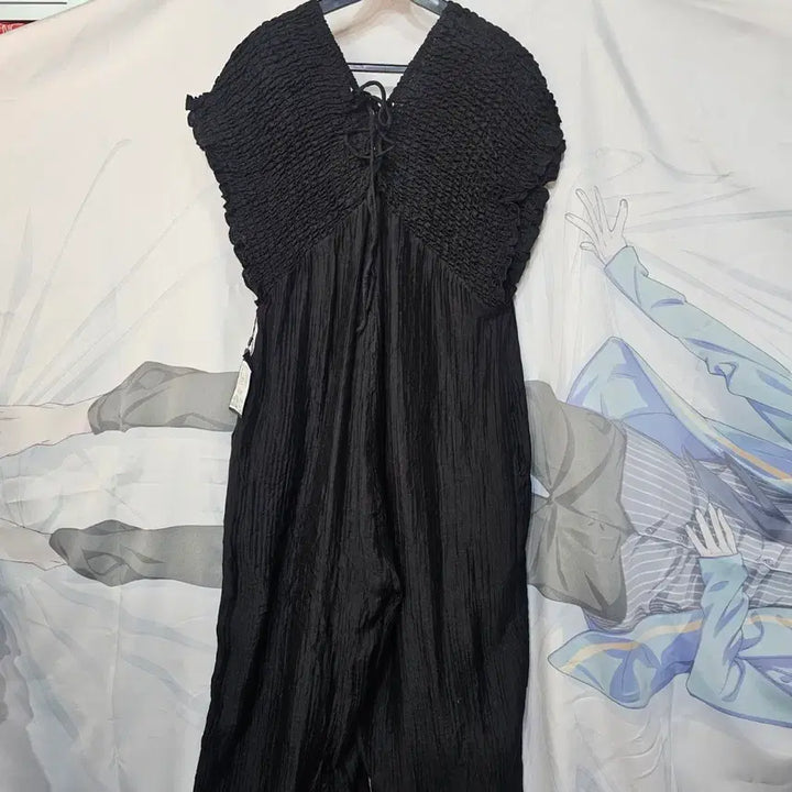[BUNJANG] Castaneda Shirring Long Jumpsuit / Castaneda 셔링 롱 점프수트