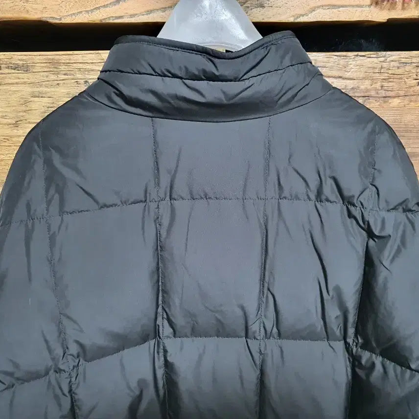 [BUNJANG] Benetton Goose Down Long Padded Coat / 베네통 누빔 니트배색 포인트 구스다운 롱패딩, 55~66