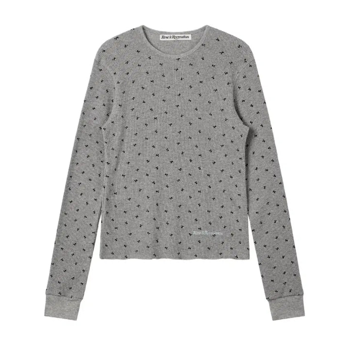 [BUNJANG] Rest & Recreation Logo Pattern Waffle Top / 레스트앤레크레이션 로고 패턴 와플 탑