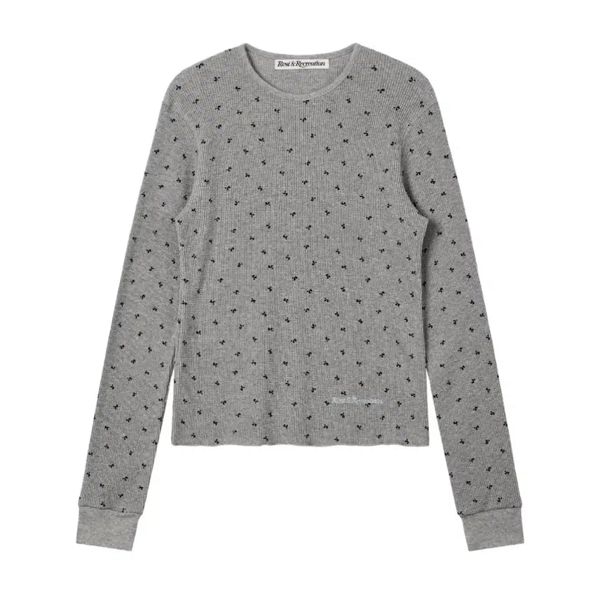 [BUNJANG] Rest & Recreation Logo Pattern Waffle Top / 레스트앤레크레이션 로고 패턴 와플 탑