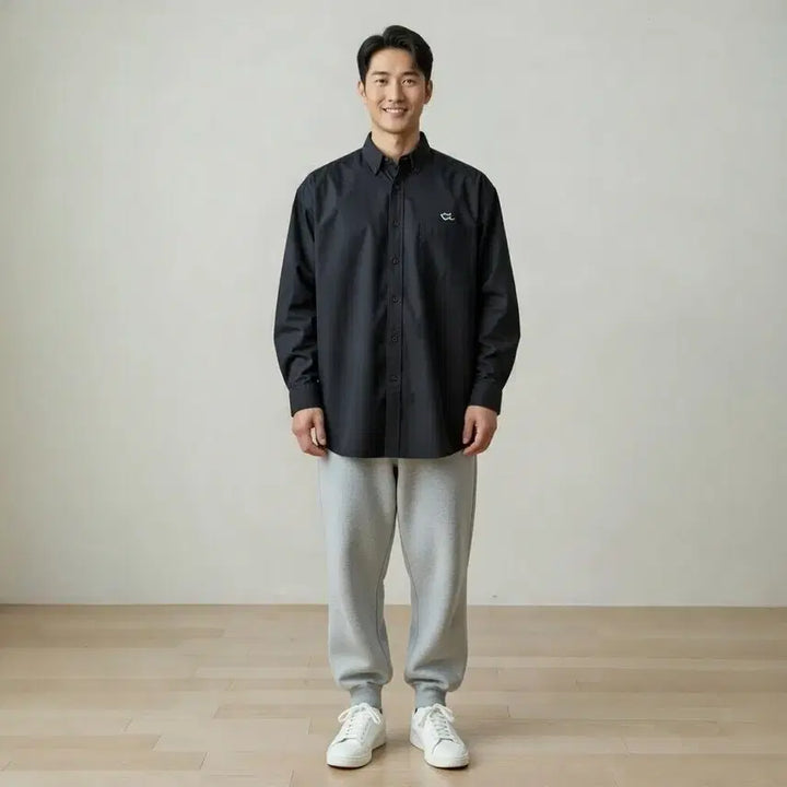 [BUNJANG] Naders Oversized Shirt Charcoal Size 3 / 네이더스 오버사이즈 셔츠 챠콜 3사이즈