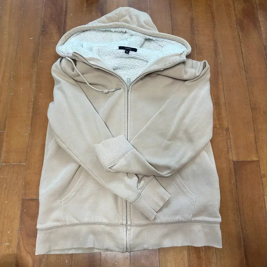[BUNJANG] Topten Hooded Zip-Up Beige M / 탑텐 후드집업 베이지 M