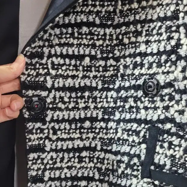 [BUNJANG] Obze Fox Fur Tweed Long Cardigan Coat / 오브제 폭스털 트위드 롱가디건 코트 정리가