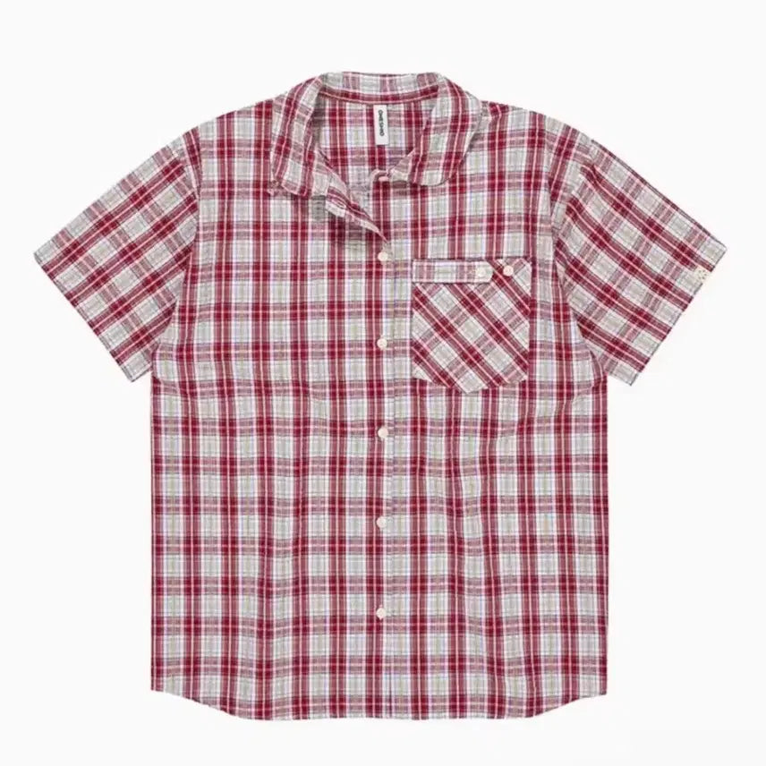 [SOLD OUT] 오헤시오 시어서커 체크 셔츠 red