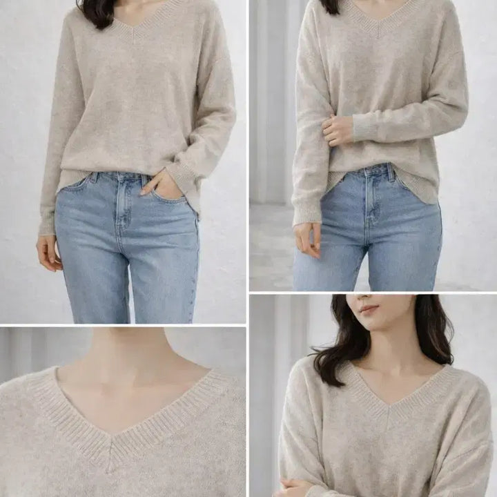 [SOLD OUT] 브이넥 니트 스웨터 베이지