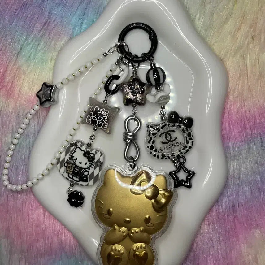 [BUNJANG] Gold Kitty Keyring / 골드 키티 키링