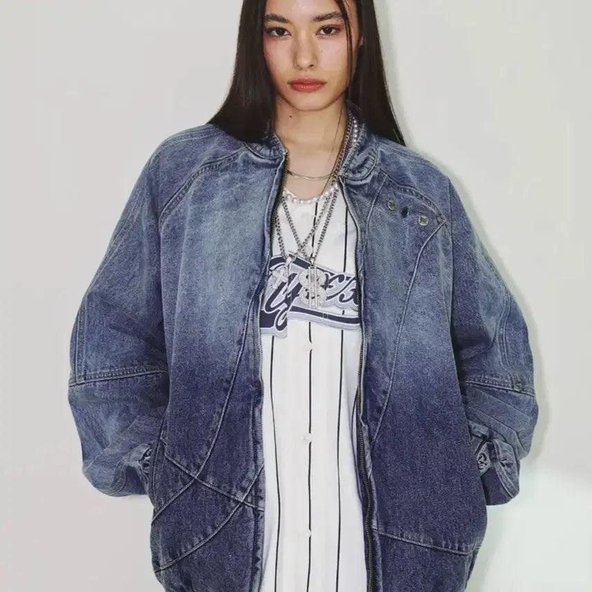 [BUNJANG] NYXX Denim Bomber Jacket / [M]엔와이엑스엑스 데님 붐버 자켓