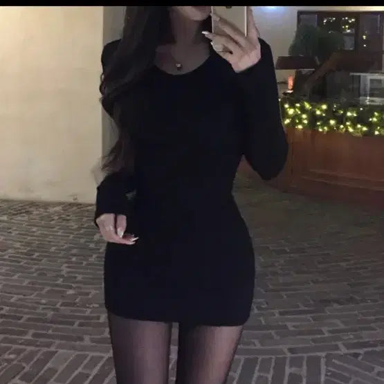 [BUNJANG] Beirit Mini Knit Dress Black / 베이릿 미니 니트원피스 블랙