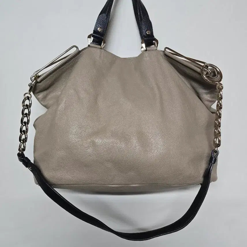 [BUNJANG] Beige Studded Tote/Shoulder Bag / 스터드 장식 베이지 토트백 / 숄더백