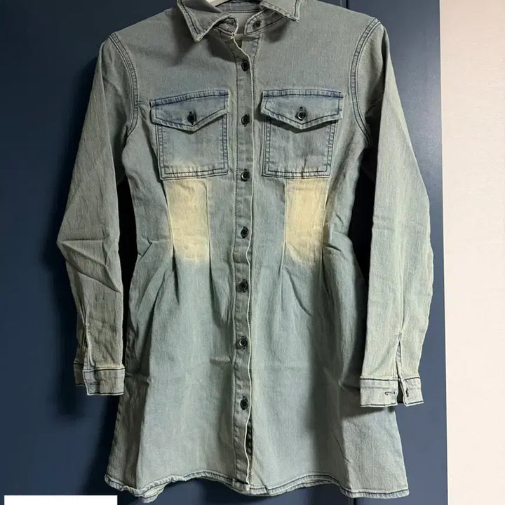 [BUNJANG] Washing Denim Mini Dress Jacket / 새상품 / 워싱 데님 미니 원피스 청자켓 스타일