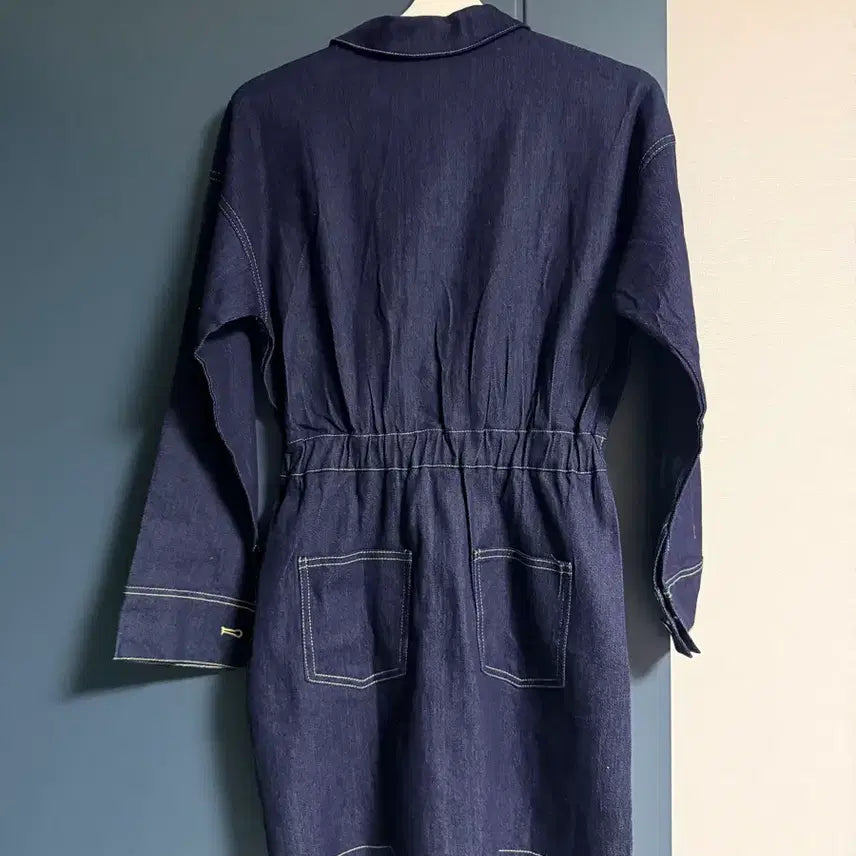 [BUNJANG] Denim Mini Shirt Dress / 새상품 / 진청 데님 셔츠 미니 원피스