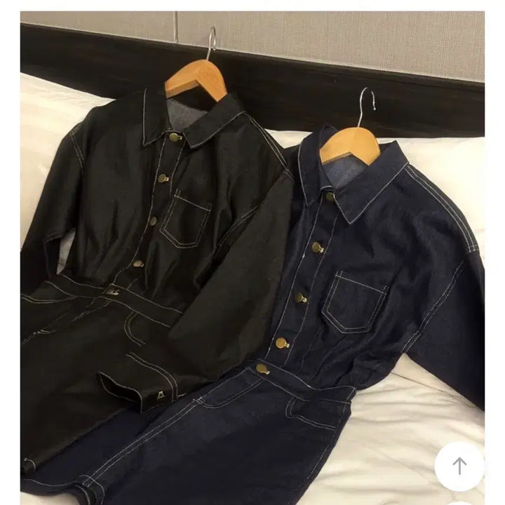 [BUNJANG] Denim Mini Shirt Dress / 새상품 / 진청 데님 셔츠 미니 원피스