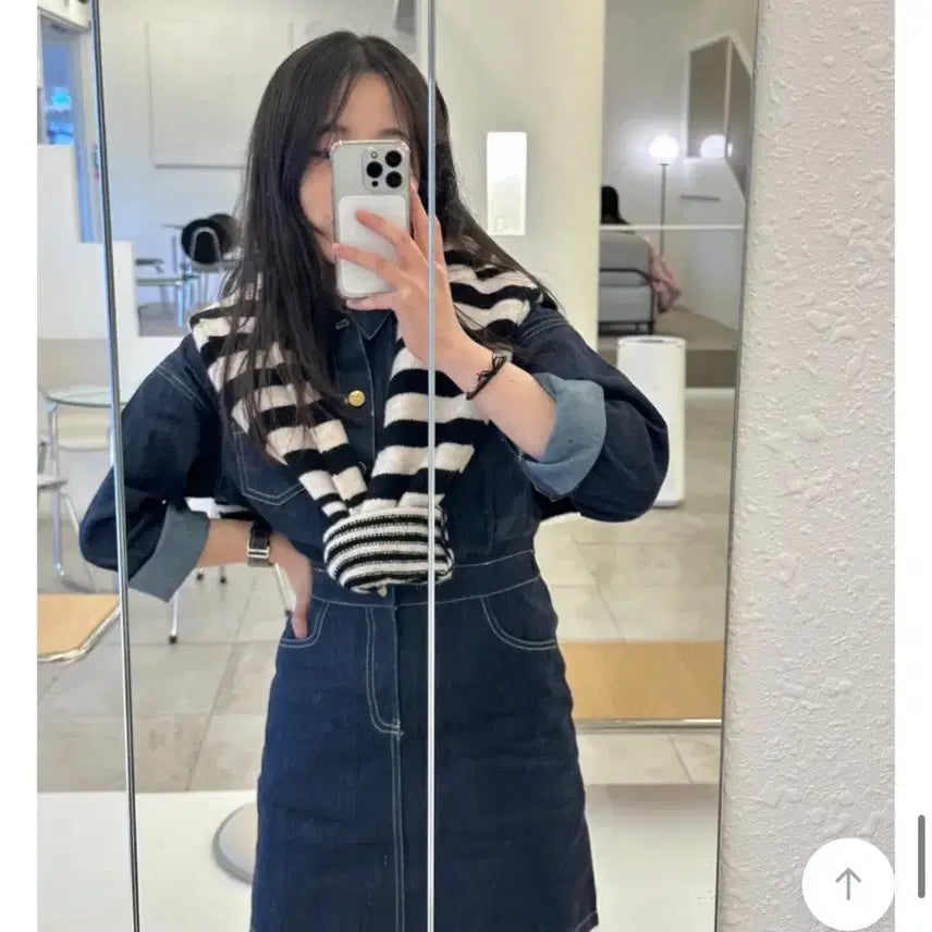 [BUNJANG] Denim Mini Shirt Dress / 새상품 / 진청 데님 셔츠 미니 원피스