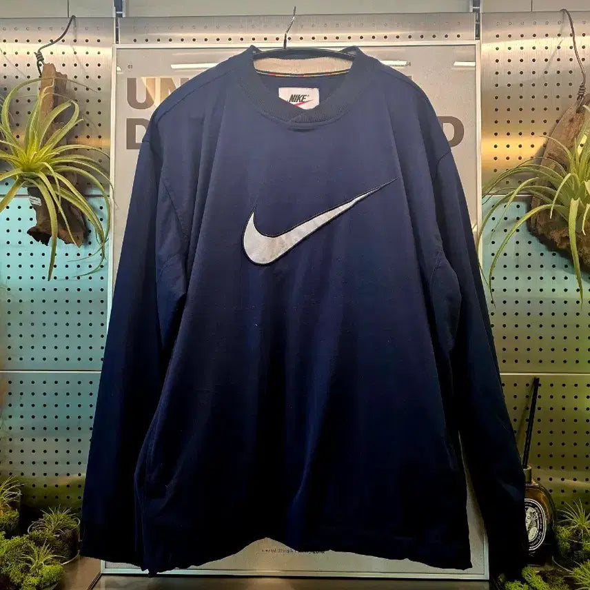 [BUNJANG] Vintage Nike Big Swoosh Warm-up Sweatshirt / 빈티지 나이키 빅스우시 웜업 맨투맨