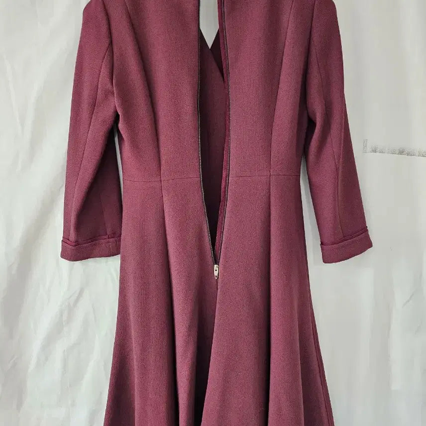 [BUNJANG] DEWL Burgundy Double Button Dress / DEWL 버건디 더블 버튼 원피스