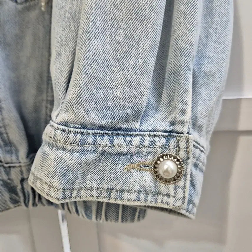 [BUNJANG] Egoist Denim Jacket / 에고이스트 반팔 크롭 데님 자켓