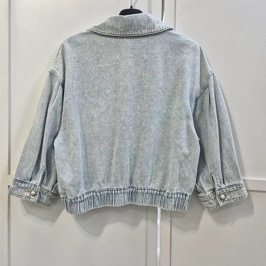 [BUNJANG] Egoist Denim Jacket / 에고이스트 반팔 크롭 데님 자켓