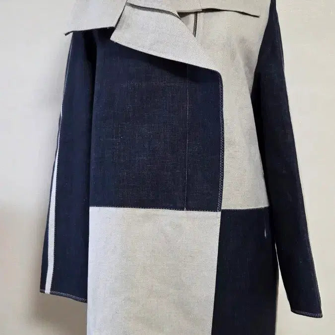 [BUNJANG] Lanvin Block Style Linen Long Coat (Size 66) / 랑방 블록 스타일 린넨 롱 코트 66