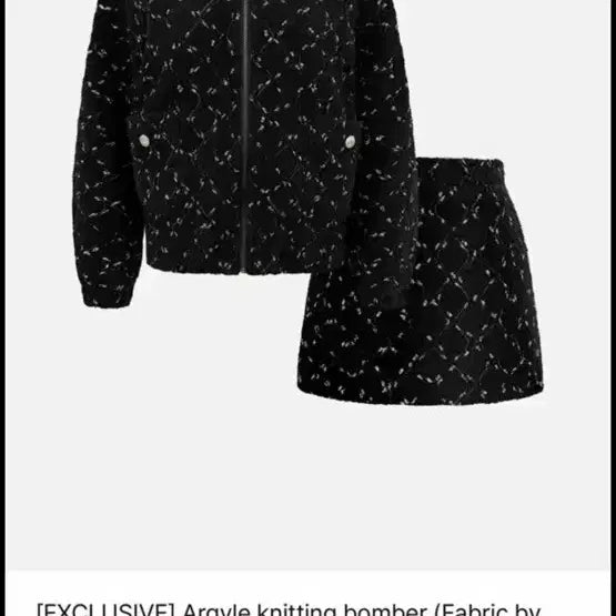 [BUNJANG] The Row Argyle Knit Bomber Jacket / 더로랑 아가일 니팅 봄버 자켓