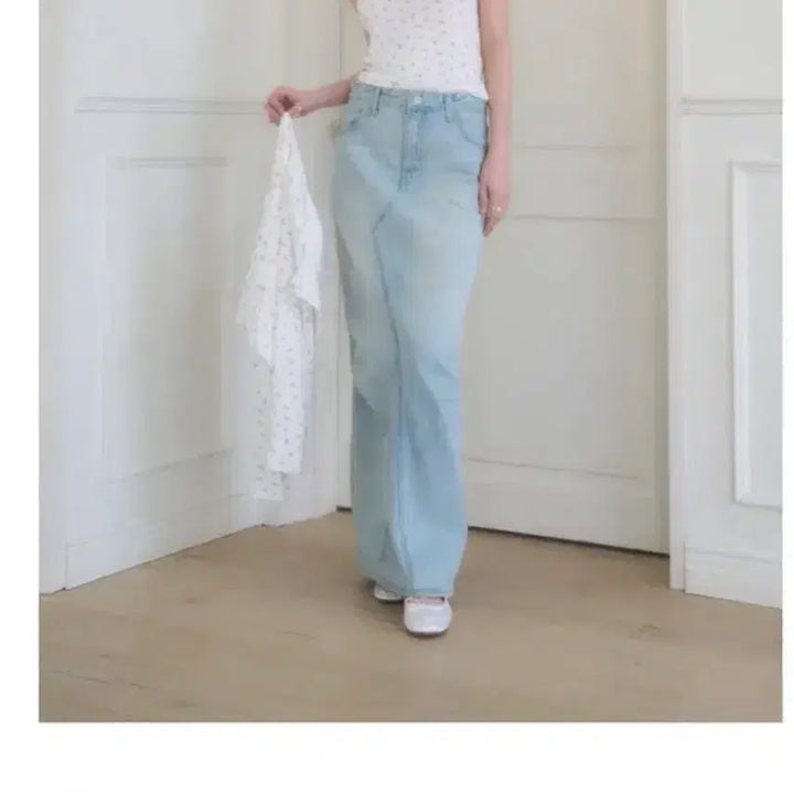 [BUNJANG] AWEET Denim Long Skirt (S) / 어윗 롱 스커트 데님 팬츠 연청 (S)새상품