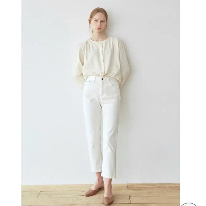 [BUNJANG] NICK&amp;NICOLE Semi Wide Line Cotton Pants Ivory M / 닉앤니콜 semi wide line cotton pants 아이보리 M