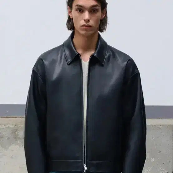 [BUNJANG] DopeJaison Vegan Leather Single Jacket / {L} 도프제이슨 오버핏 비건레더 싱글 자켓
