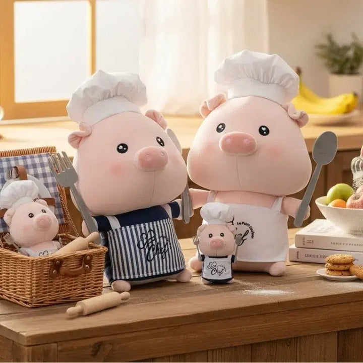 [BUNJANG] Baby Pig "Co-shong" Plush Doll &amp; Keyring / 아기돼지 요리사 꼬숑 인형&amp;키링