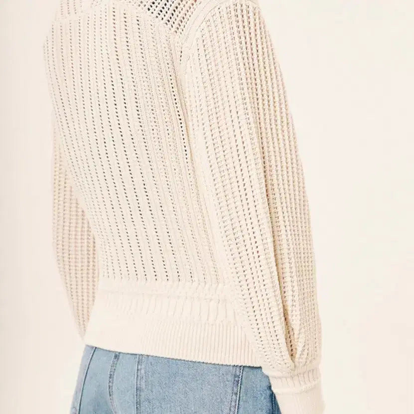 [BUNJANG] Hansome Time Crochet Collar Knit Button Cardigan Cream Ivory / 한섬 타임 TIME 크로셰 카라 니트 버튼 가디건 크림 아이보리 완판