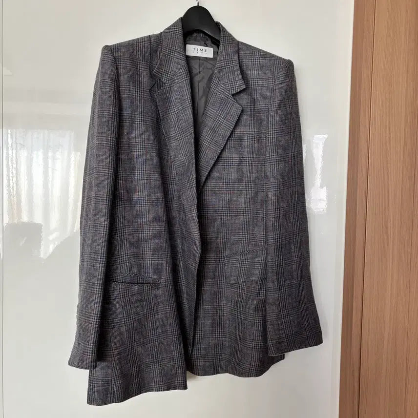 [BUNJANG] TIME Italian Linen Blazer / TIME 타임 79만원대 메인 이태리 린넨 자켓 체크 결혼식 하객룩 출근