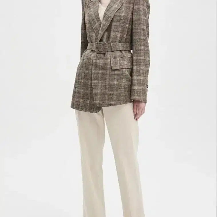 [BUNJANG] TIME Italian Linen Blazer / TIME 타임 79만원대 메인 이태리 린넨 자켓 체크 결혼식 하객룩 출근
