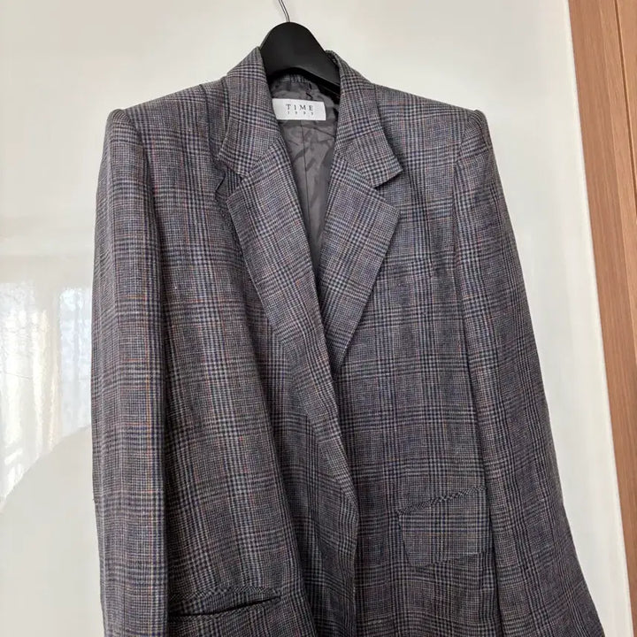 [BUNJANG] TIME Italian Linen Blazer / TIME 타임 79만원대 메인 이태리 린넨 자켓 체크 결혼식 하객룩 출근