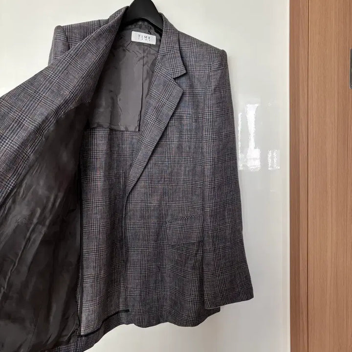 [BUNJANG] TIME Italian Linen Blazer / TIME 타임 79만원대 메인 이태리 린넨 자켓 체크 결혼식 하객룩 출근