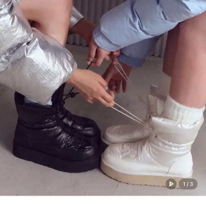 [BUNJANG] Fomerchamel Bowbow Padded Boots 240 Black / 포멜카멜레 보우보우 패딩 부츠 240 블랙